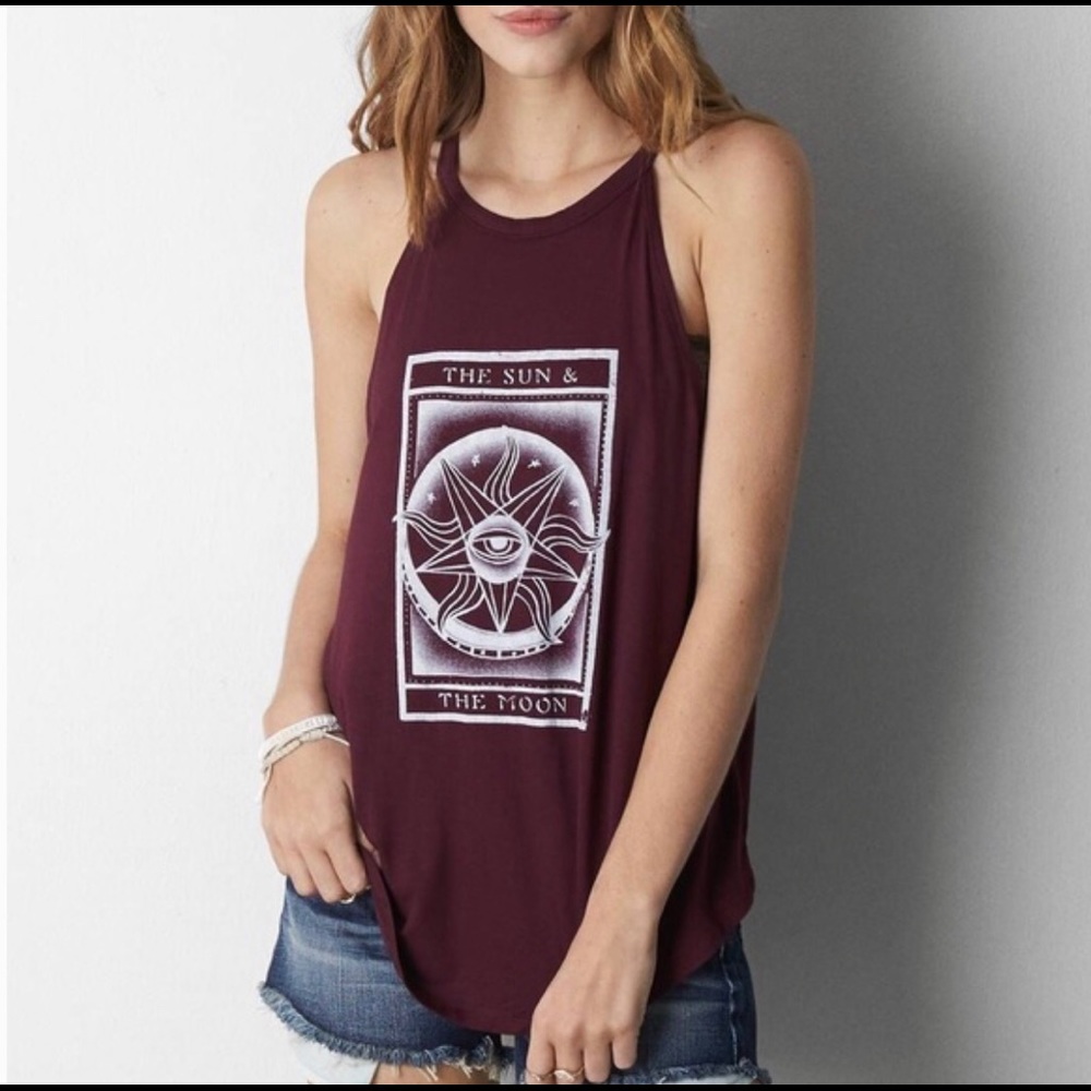 AE Soft & Sexy: Maroon Sun and Moon Tank
